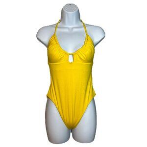 NWOT- Becca Yellow Convertible Halter Swimsuit -Size Medium